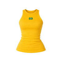 Regata Feminina Brasil Copa Canelada Bandeira Camiseta Blusinha